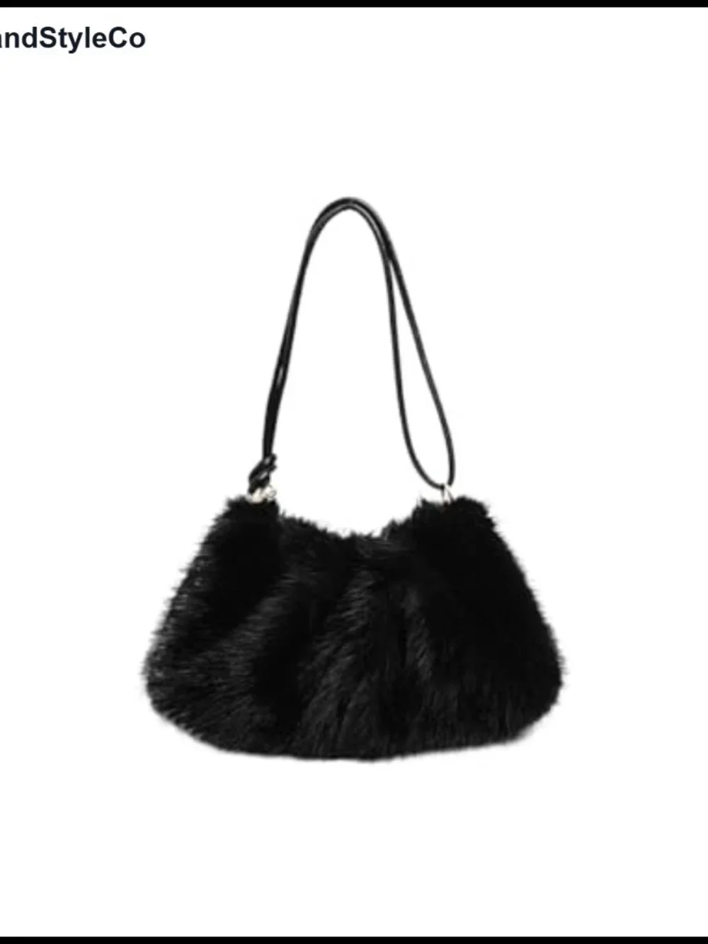 Women Small Faux Fox Fur Hobo Bag Furry Underarm Plush Shoulder Purse